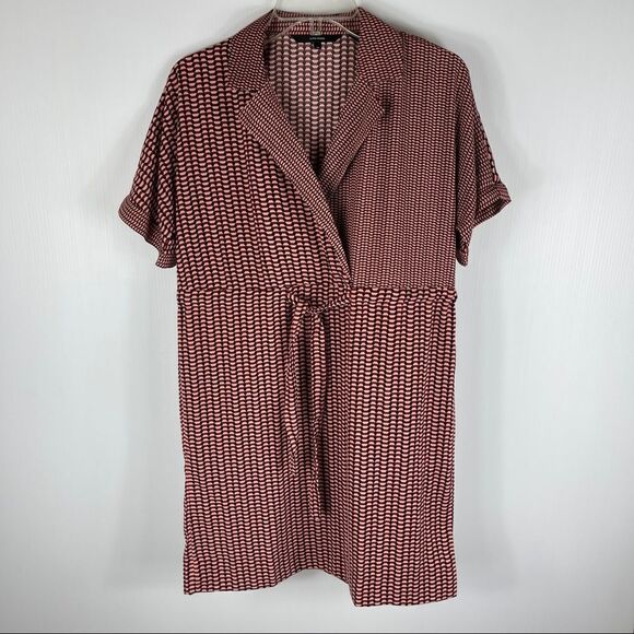 VERO MODA VMARIEL 2/4 Short Wrap Dress Mahogany Women's XS - Picture 3 of 10